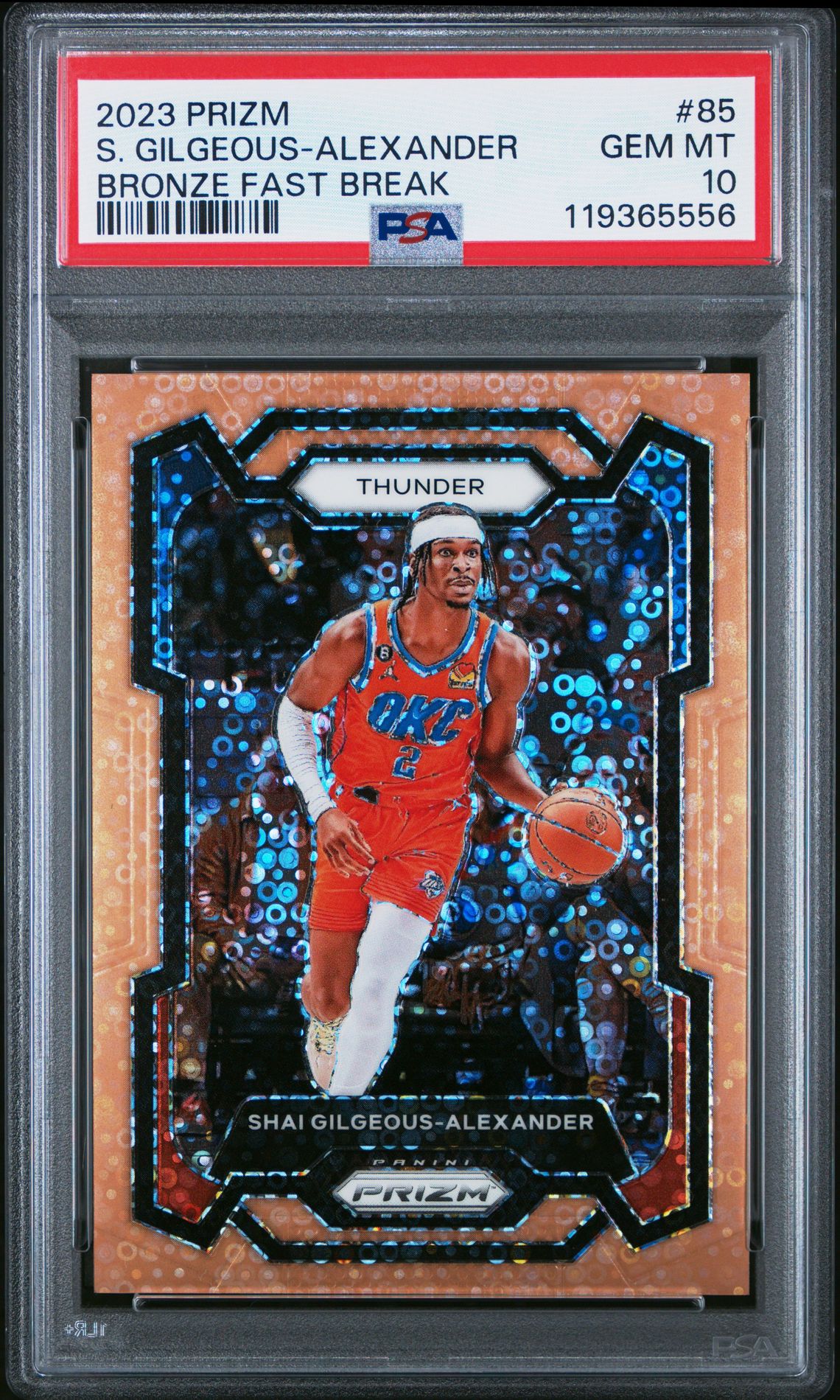 2023 Panini Prizm S. Gilgeous-Alexander #85 (Bronze Fast Break) Gem Mt 10 front