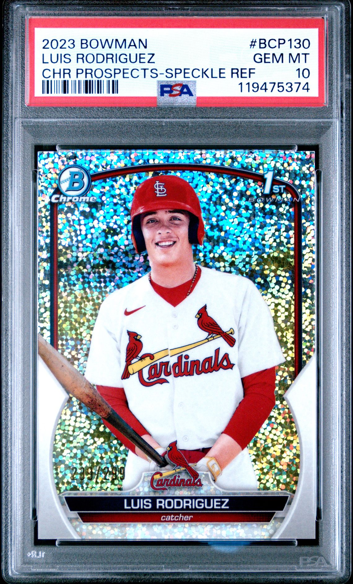 2023 Bowman BOWMAN CHROME PROSPECTS CHR PROSPECTS-SPECKLE REF #BCP130 Luis Rodriguez front