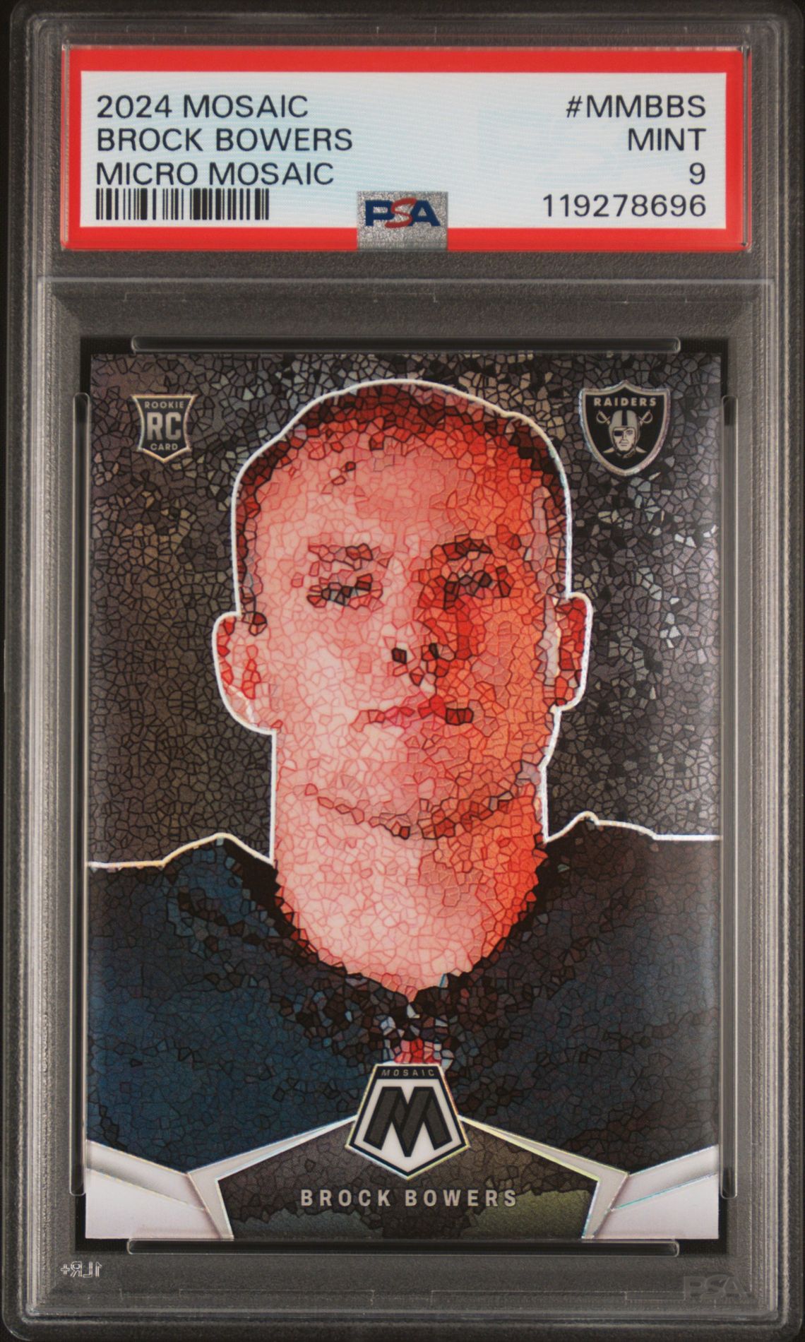 2024 Panini Mosaic Micro Mosaic Brock Bowers #Mmbbs Mint 9 front