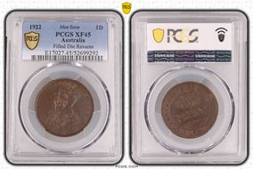 1922 1D English obverse XF45BN