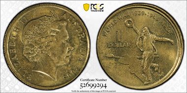 2005 $1 End of WWII - Dancing Man Al-Bronze MS63