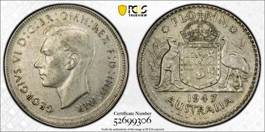 1947(m) Florin KM-40a  Ag AU50
