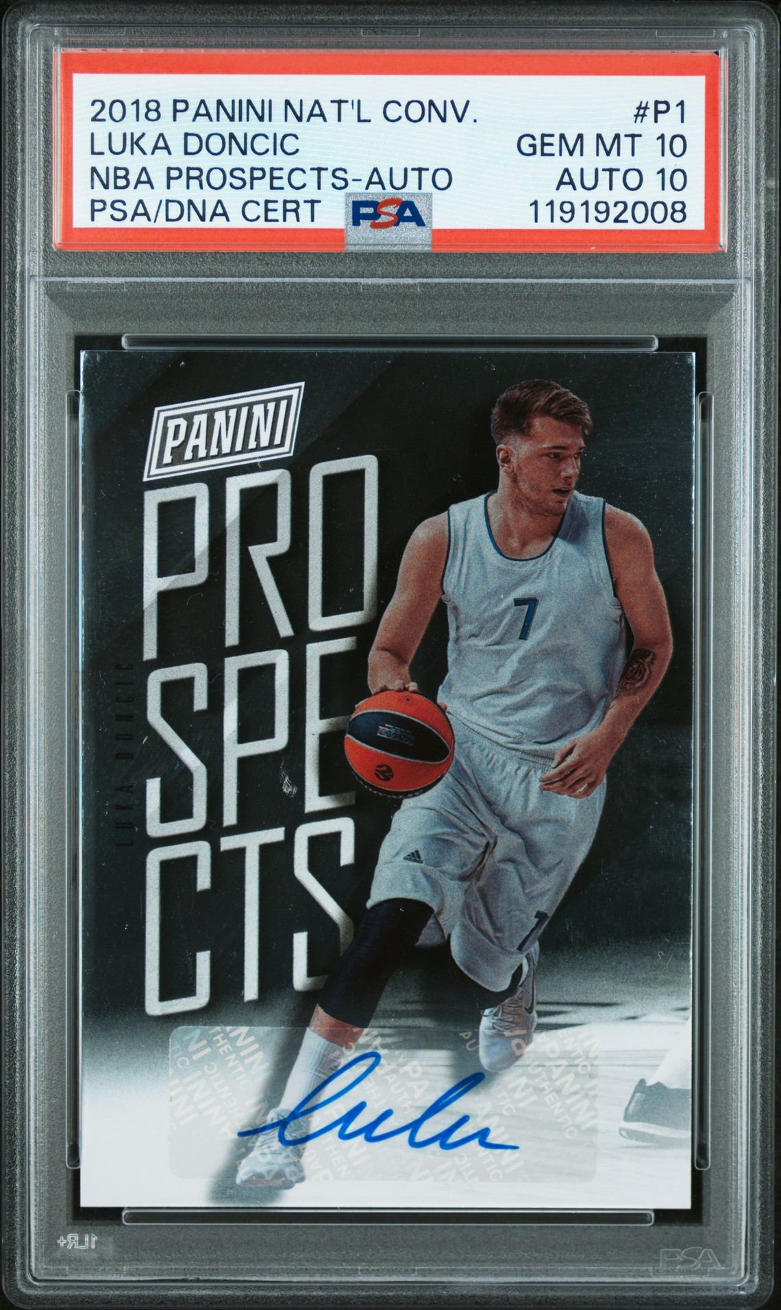 2018 Panini PANINI NATIONAL CONVENTION NBA PROSPECTS Autograph #P1 Luka Doncic front