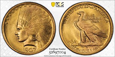 1907 $10 Indian MS66