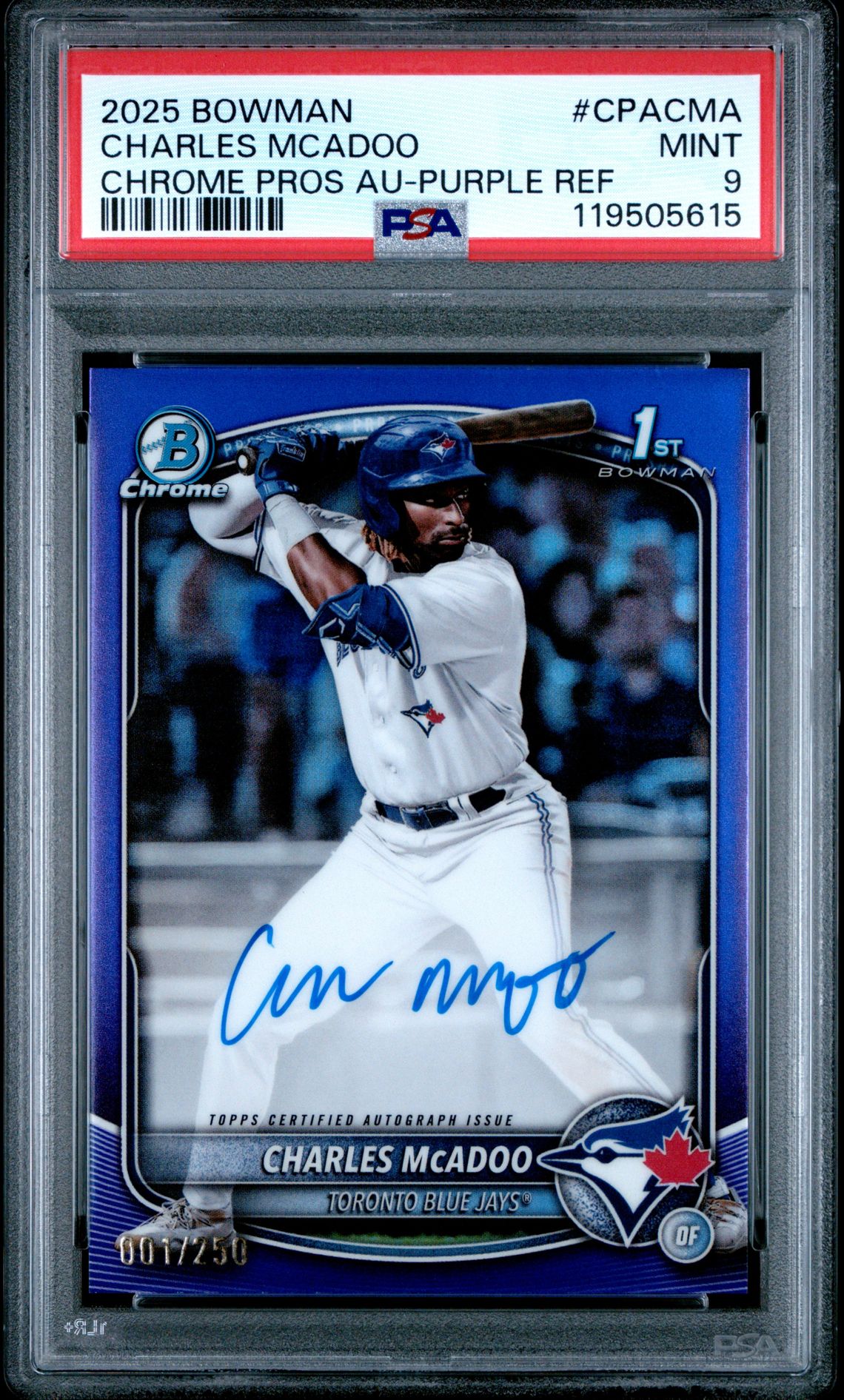 2025 Bowman Bowman Chrome Purple Refractor #CPACMA Charles McAdoo front