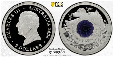 2024-C $2 War Animal Remembrance Ag Colorized PR70DCAM