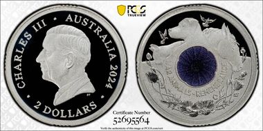 2024-C $2 War Animal Remembrance Ag Colorized PR70DCAM