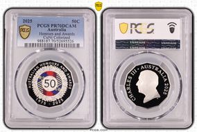 2025 50C Honours and Awards CuNi Colorized PR70DCAM