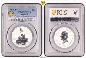 2025-P 50C Year of the Snake 1/2oz Ag MS70