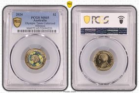 2024 $2 Olympic Team Colorized Allezaus MS65