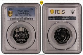 2025 50p 80th Anniv. of VE Day MS64