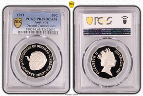 1991 50C Decimal Currency CuNi PR69DCAM
