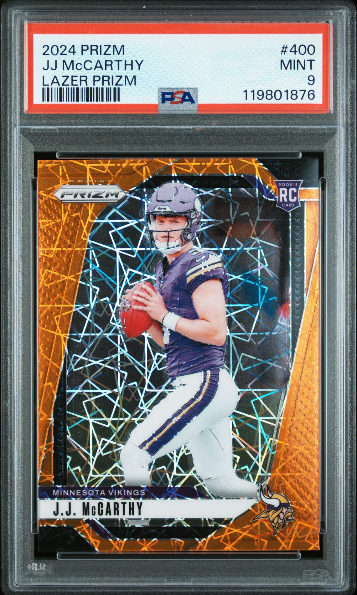 2024 Panini Prizm Jj Mccarthy #400 (Lazer Prizm) Mint 9 front