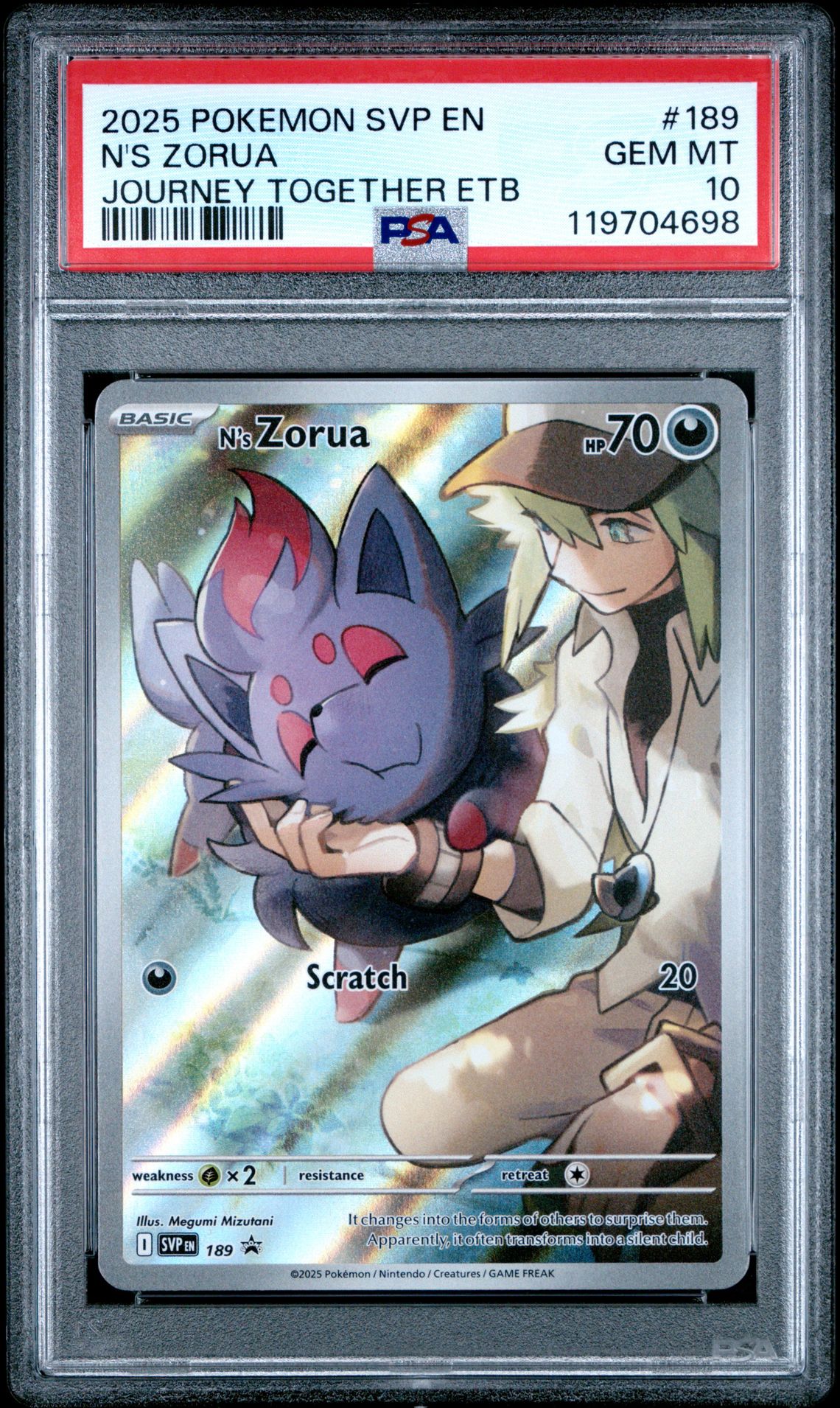 2025 Pokemon POKEMON SVP EN-SV BLACK STAR PROMO JOURNEY TOGETHER ETB #189 N's Zorua front