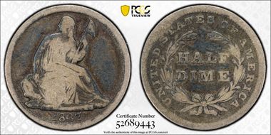 1837 H10C Seated, Large Date N1