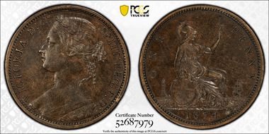 1874-H 1D S-3955 Young Bust AU53BN