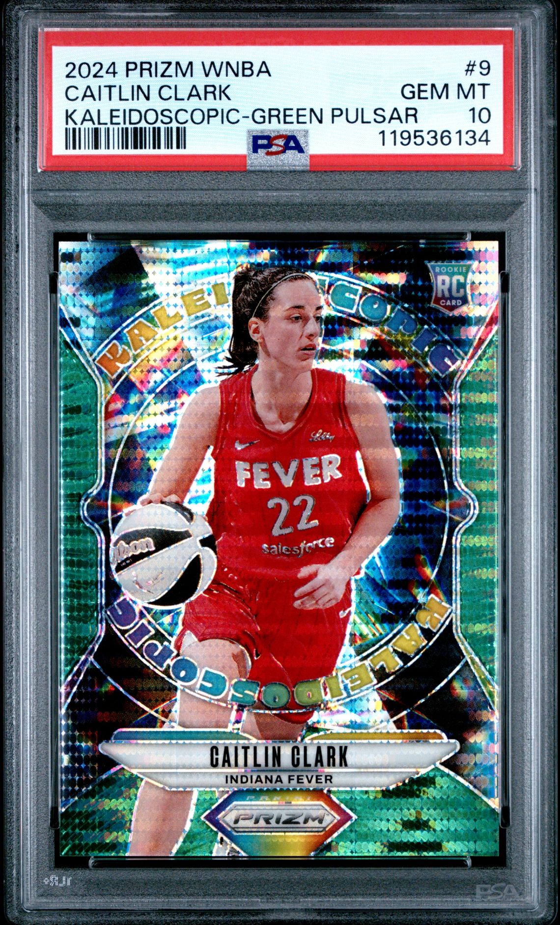 2024 Panini Prizm GREEN PULSAR #9 Caitlin Clark front