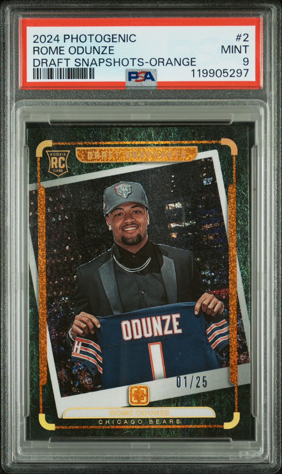 2024 Panini PANINI PHOTOGENIC DRAFT SNAPSHOTS ORANGE #2 Rome Odunze front