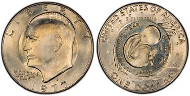 1979 $1  MW4 C/M on 1977-D $1 International Year of the Child MS64