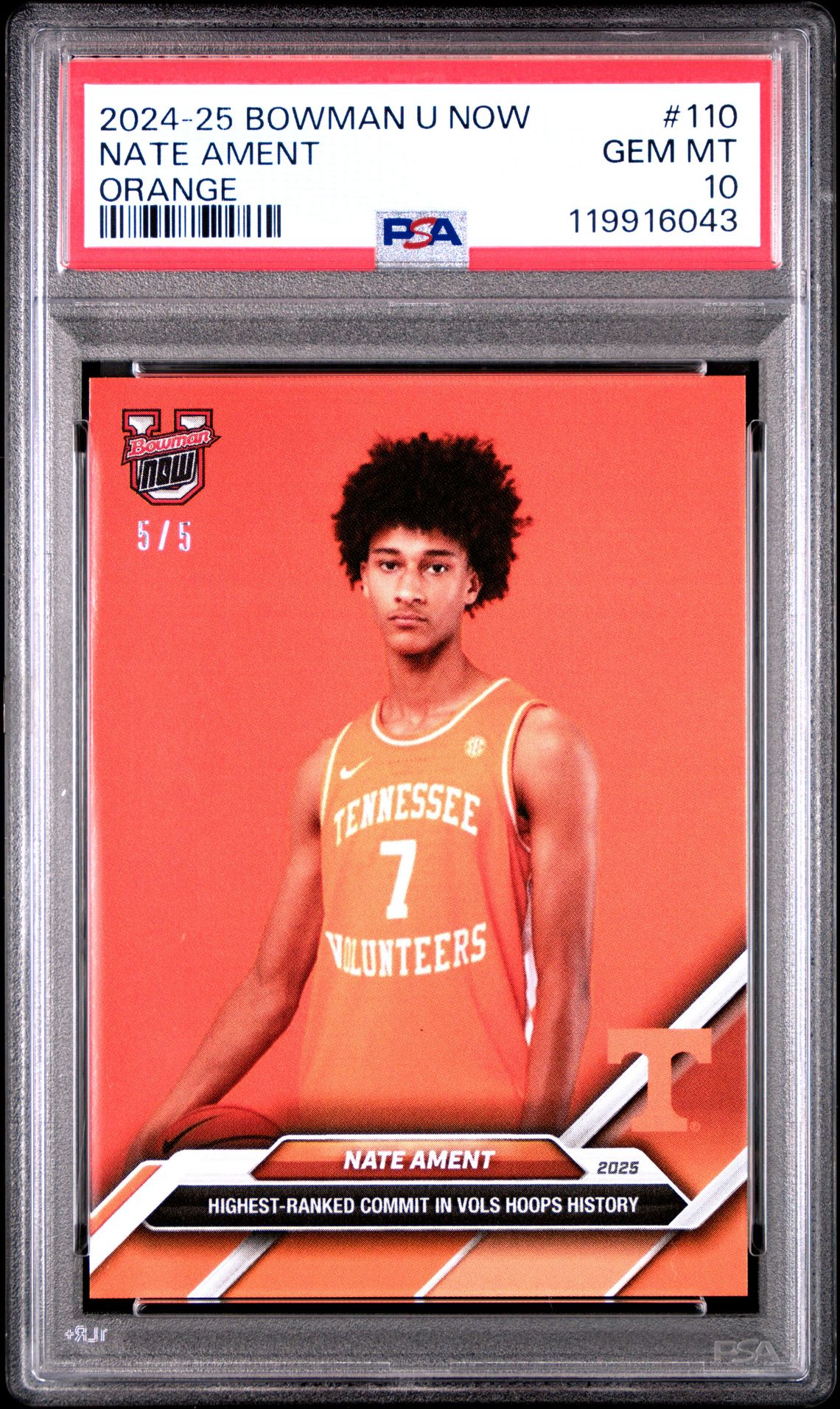 2024 Bowman BOWMAN U NOW ORANGE #110 Nate Ament front