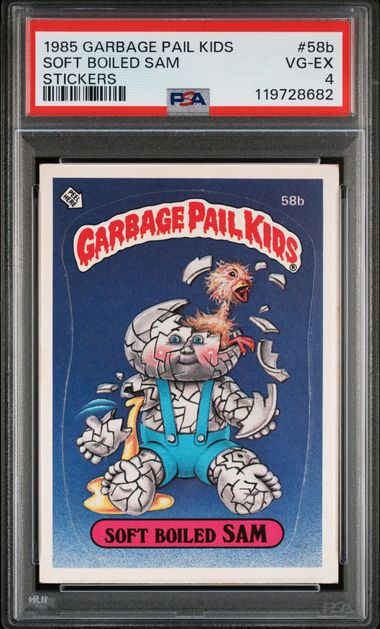 1985 Topps GARBAGE PAIL KIDS STICKERS #58B Soft Boiled Sam front