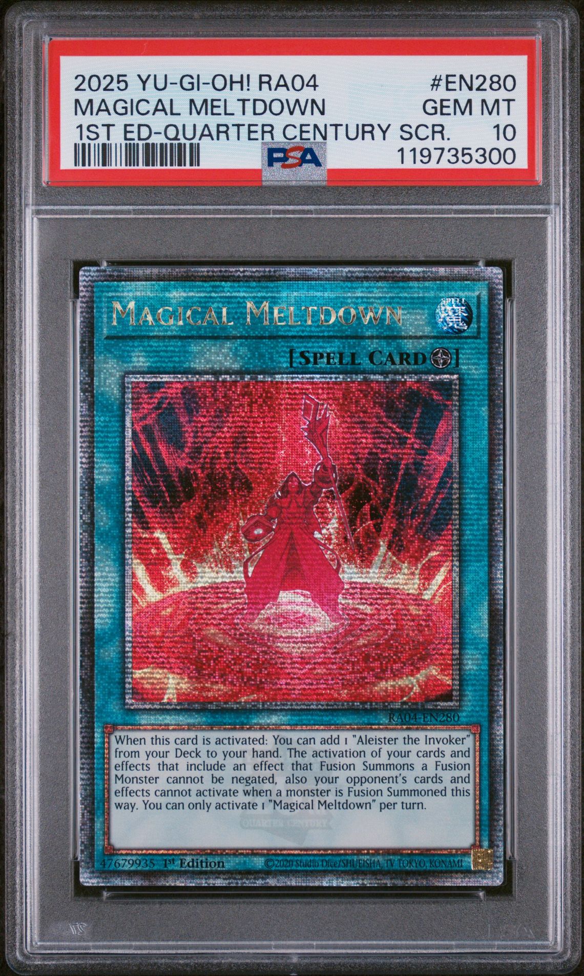2025 Yu-Gi-Oh! YU-GI-OH! RA04-QUARTER CENTURY STAMPEDE 1ST ED-QUARTER CENTURY SCR. #EN280 Magical Meltdown front