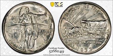 1933-D 50C Oregon MS65