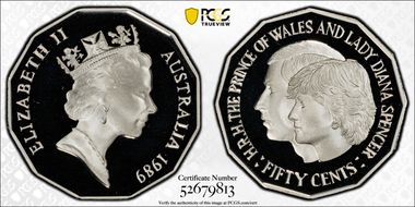 1989 50C Wedding Ag PR70DCAM