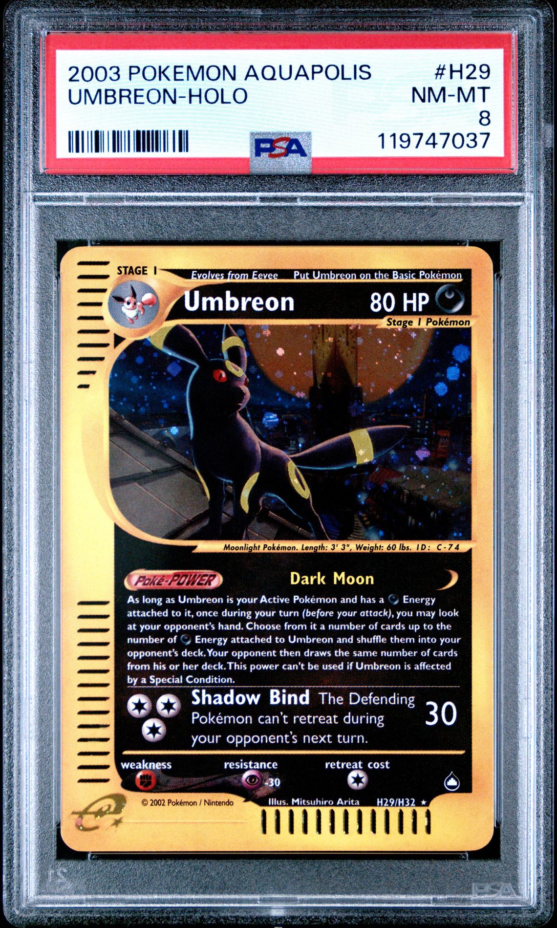 2003 Pokemon POKEMON AQUAPOLIS #H29 Umbreon-Holo front