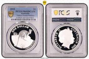 2010 $1 Yellow Footed Wallaby PR69DCAM