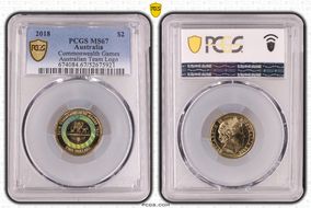 2018 $2 Commonwealth Games Australian Team Logo MS67