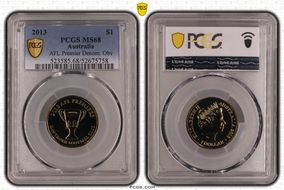 2013 $1 AFL Premier Denom. Obv MS68