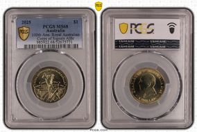 2025 $1 100th Ann. Royal Australian Corps of Signals AlBr MS68