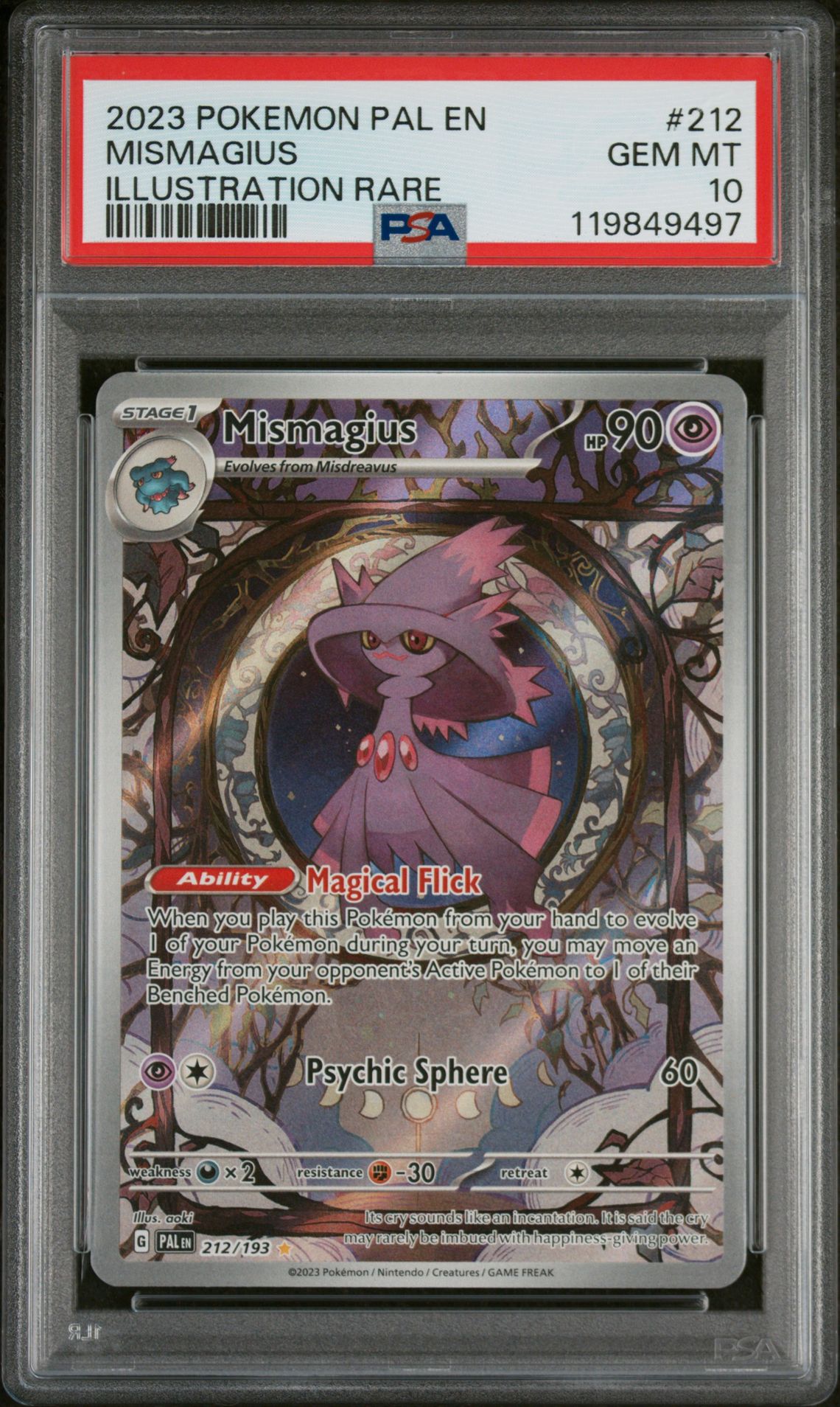 2023 Pokemon POKEMON PAL EN-PALDEA EVOLVED ILLUSTRATION RARE #212 Mismagius front