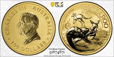 2025-P $100 Kangaroo Au MS70