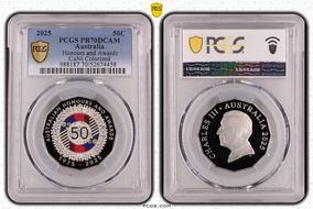 2025 50C Honours and Awards CuNi Colorized PR70DCAM
