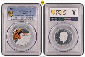 2025 $1 Jurassic Park Zn Colorized MS70
