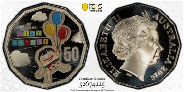 2016 50C Humpty Play School Colorized MS69