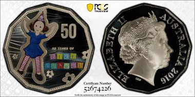 2016 50C Jemima Play School Colorized MS69