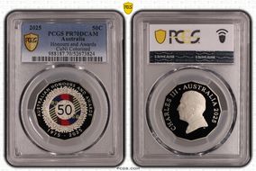 2025 50C Honours and Awards CuNi Colorized PR70DCAM