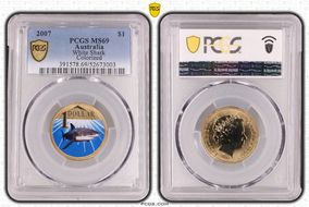 2007 $1 White Shark  Colorized MS69