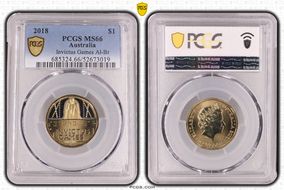 2018 $1 Invictus Games Al-Br MS66