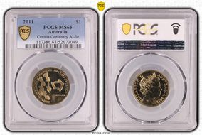 2011 $1 Census Centenary Al-Br MS65