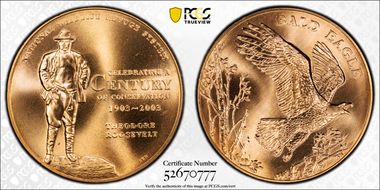 (2013) AE Medal Theodore Roosevelt Century of Conservation MS67