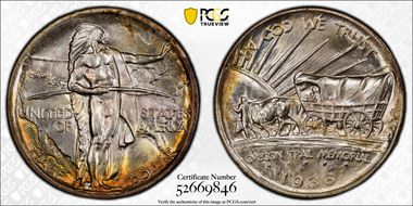 1936-S 50C Oregon MS67+ 