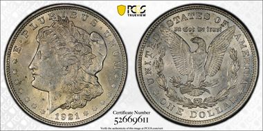 1921 $1 Morgan MS62