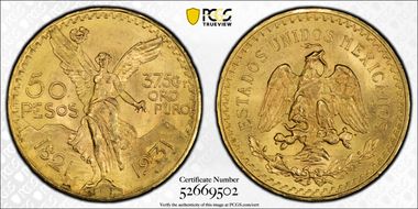 1931 50 Peso KM-481  Au MS65