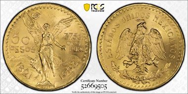 1924 50 Peso KM-481  Au MS65