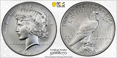 2024 $1 Peace Dollar First Strike MS70