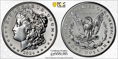 2024-S $1 Morgan Dollar Rev PR Two-Coin Reverse Proof Set First Strike PR70